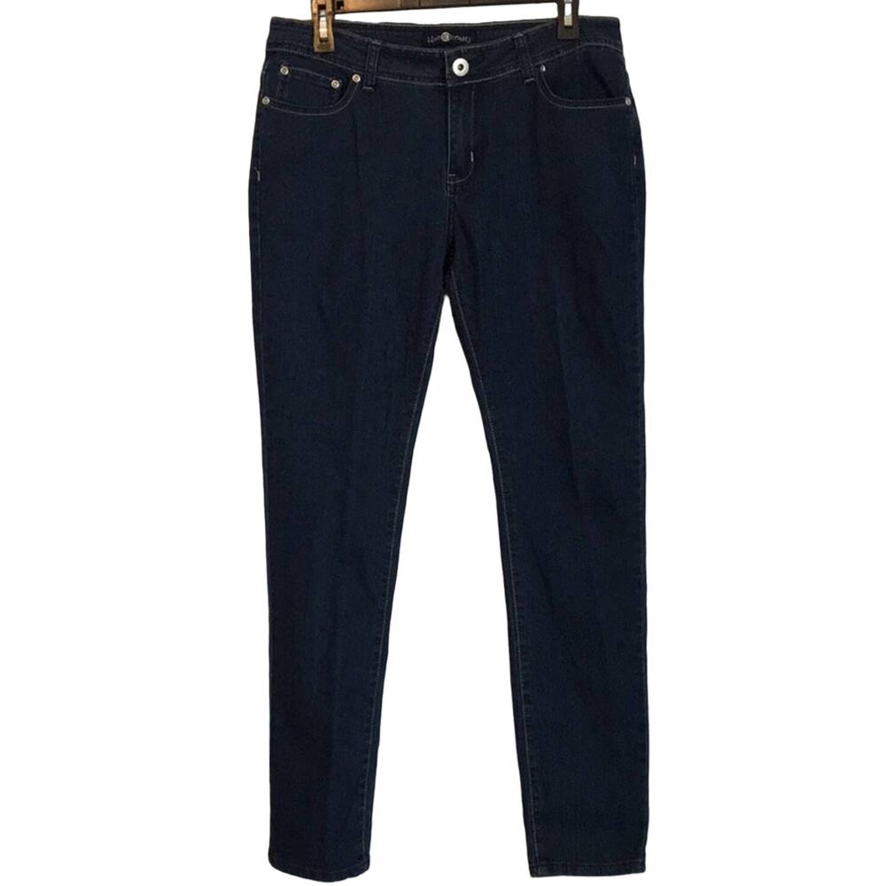 Blue IDentity Size 8 Dark Wash Skinny Jeans With Black Sequence On Pockets